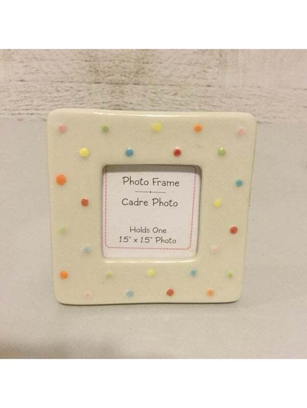 Pastel Dots Mini Photo Frame Nursery Desk Playroom Baby Shower Wedding Kawaii